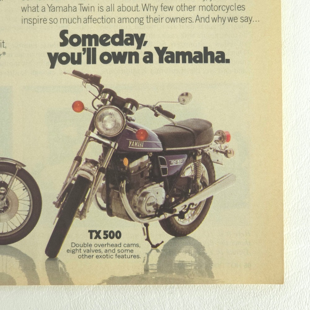 Yamaha RD350 TX500 Print Ad 1974 Twins Motorcycle Racing Vintage Wall Art Decor - Picture 5 of 6